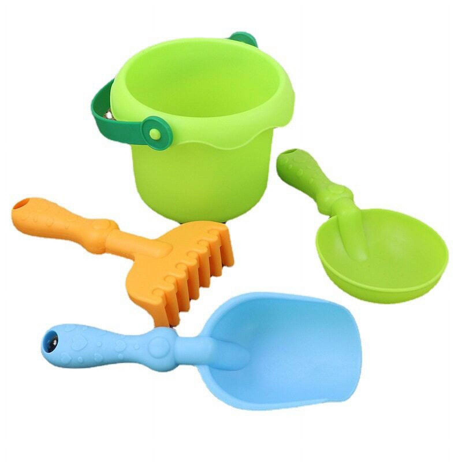 Top Race 6 Sets 5 Inch Beach Pails and Sand Shovels for Kids, 6