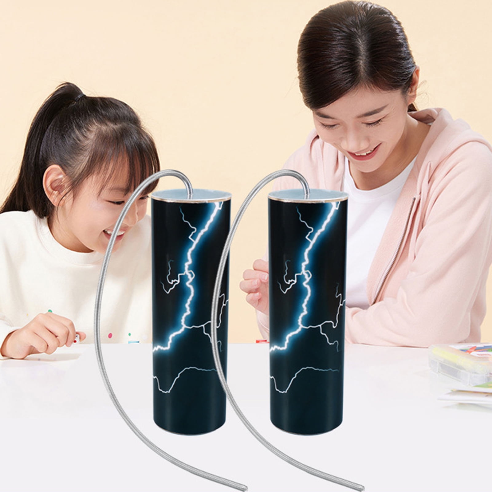 1 Set Kids Thunder Tube Toy Spring Drum Shaker Simulated Thunder Stick ...