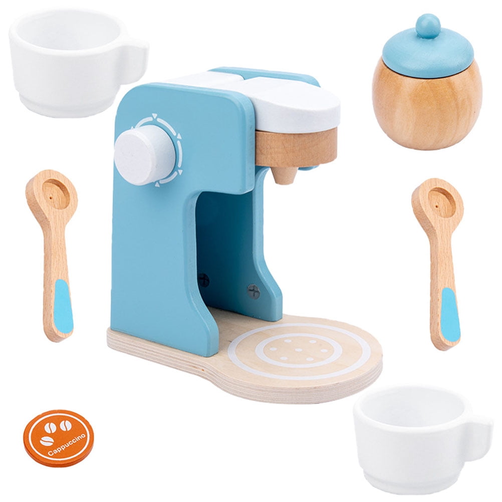 1 Set Kids Wood Coffee Maker Toy Espresso Machine Toddler Toy Educational Toy