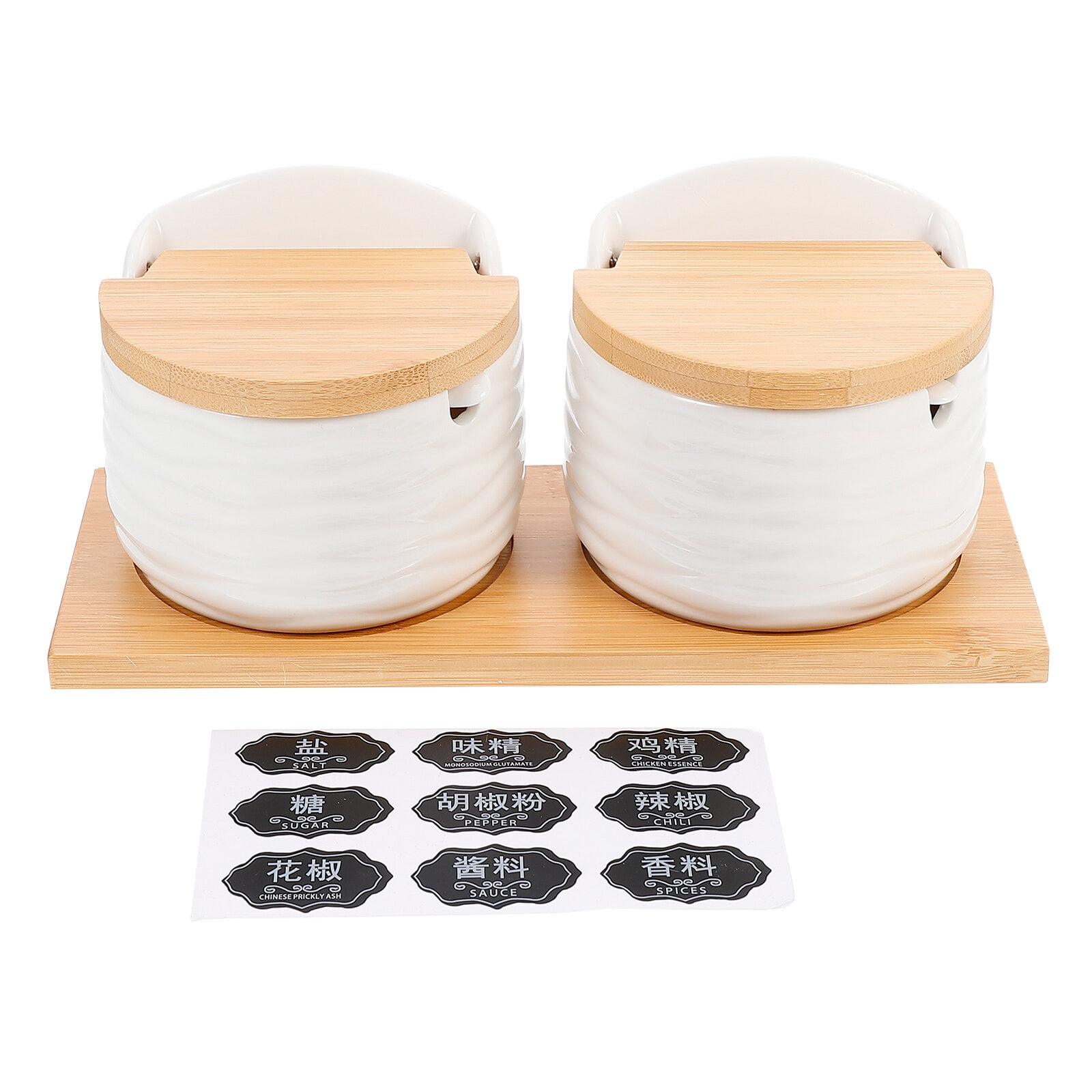 1 Set Kitchen Condiment Pots Ceramic Spice Jars Pepper Spice Containers