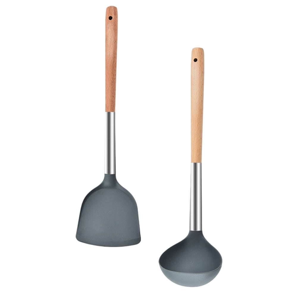 1 Set Kitchen Cookware Spatula and Spoon Household Cooking Tools (Grey