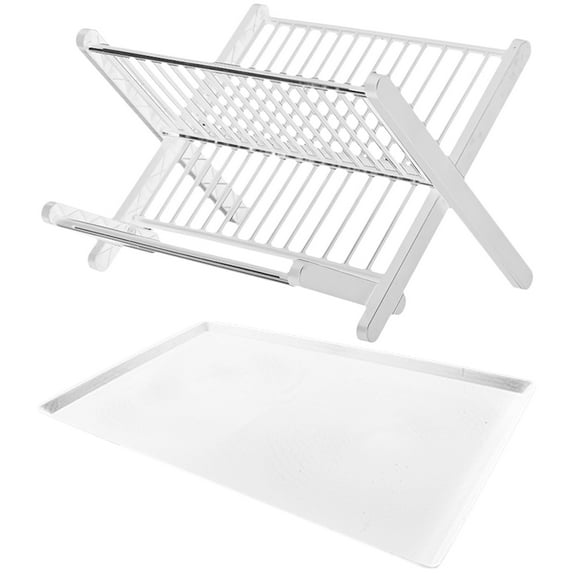 1 Set Dish Drainer Drying Rack with Bowl Holder and Drip Tray Tableware Drying Station