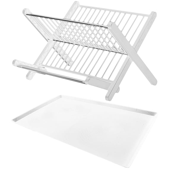 1 Set Dish Drainer Drying Rack with Bowl Holder and Drip Tray Tableware Drying Station