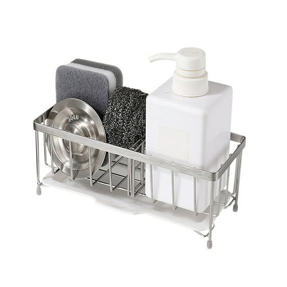 1 Set Kitchen Sponge Shelf Hollow Out Waterproof Keep Dry 304 Stainless Steel Sink Countertop Wire Ball Dish Rag Drain Rack Home Supply
