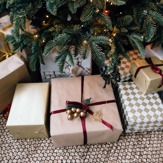 MERRYHAPY Khaki Kraft Paper Christmas Tree Tags, Rectangular Holiday Tags for Home, Party, and Seasonal Decoration Set