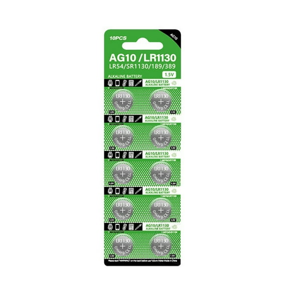 1 Set LR1130/AG10 Button Cell Batteries Power Solution for Remote Toy Calculator Watches and Small Electronics