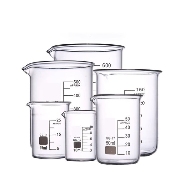 1 Set Lab Borosilicate s Beaker, All Sizes Chemical Experiment Laboratory Equipment