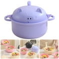 thumbnail image 1 of 1 Set Large 45oz Cute Ramen Noodle Bowl Microwavable Cute Pig Ramen Cooker Wheat Straw Microwave Bowl with Strainer Lid Handle Gift for Home Dorm College, 1 of 9