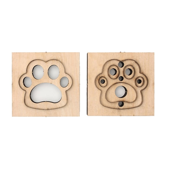 1 Set Leather Dog Paw for Key Pendant Shape Modeling Wooden Mold Die Cutting Mould for Art Crafts