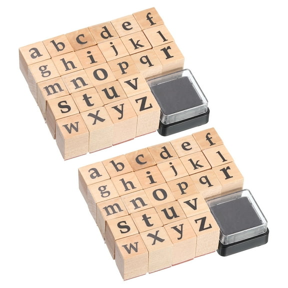 1 Set Letter Stamps Wood Rubber Stamp, Character a to Z Alphabet Stamps Wooden Stamp Stamper, Style 2