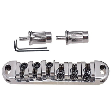 1 Set Locking Roller Bridge Saddle Taiiece with Screws for Electric Parts Replacement