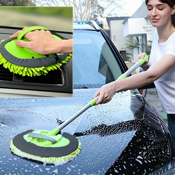 1 Set Long-handle Car Washing Brush and Mop Set for Cleaning, Suitable for Cars, Trucks, SUVs, RVs, and Trailers, Sponge Dusters, Non-scratch, Super Absorbent, Easy to Clean, Cleaning Supplies.