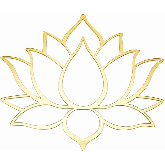 1 Set Lotus Acrylic Mirror Wall Stickers with Self-adhesion for Home Wall Cabinet Decorations Gold 291x260x2mm for DIY