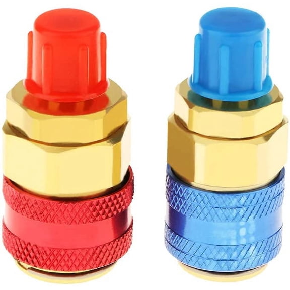 1 Set Low High R134a AC Quick Connectors Port Adapters Couplers HVAC Auto