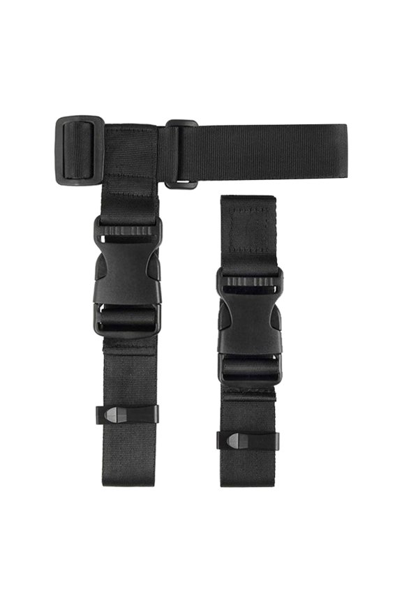 1Set High Strength Black Adjustable Luggage Belt Strap for Bike and Travel Use