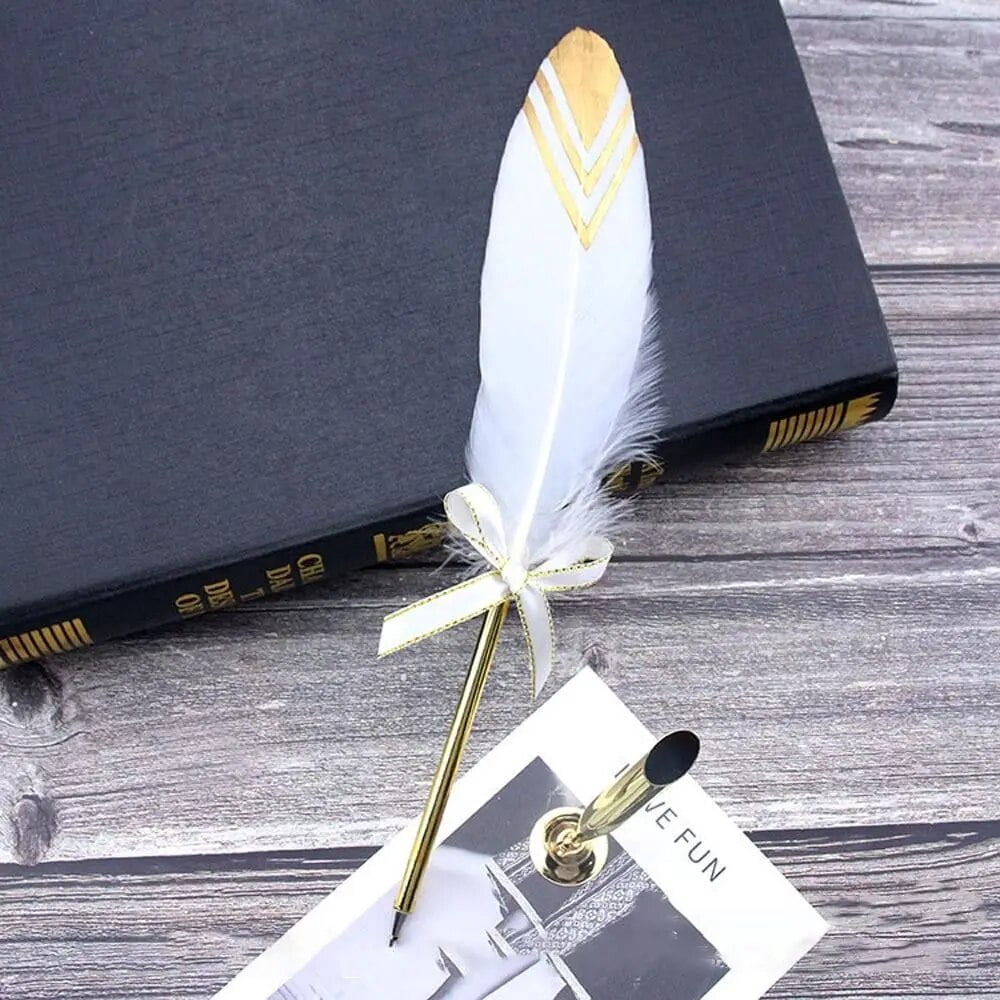 1 Set Luxury Vintage Turkey Feather Dip Fountain Pen + 5 Nibs English ...