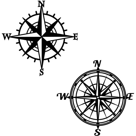 1 Set MDF Wood Home Decorations Hanging Ornament with Hemp Cord Compass Pattern 341x338x5mm handmade