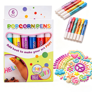 1 Set Magic DIY Puffy Popcorn Drawing Pens, 3D Raised Bubble Art Markers, Washable Paint Pens, Heat Activated Puffy Effect for Greeting Cards, DIY Crafts & Scrapbook
