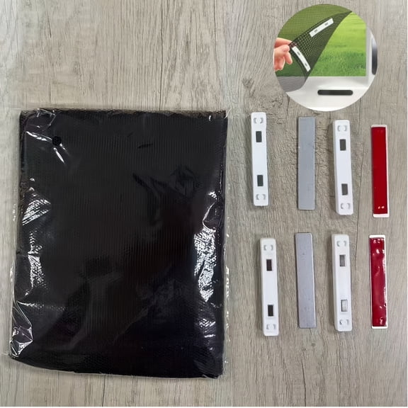 1 Set Magnetic Mosquito Net Window Screen, Adjustable Size with High Breathability, No Drilling Adhesive Installation, Insect-proof Design 130.0x150.01cm Black