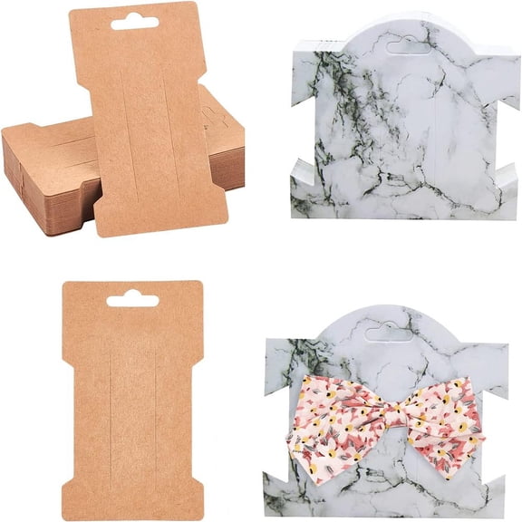 1 Set Marble Texture Pattern Paper Display Cards Hair Clip Display Cards Rectangle Mixed Color (90x100x0.5mm)