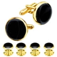 thumbnail image 1 of 1 Set Men Cufflinks Studs Tuxedo Shirt Cufflinks Studs Set Men Business Cuff Links Shirt Studs Wedding Banquet Ceremony Business Situation Cufflinks, 1 of 7
