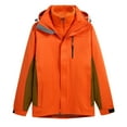 thumbnail image 1 of 1 Set Men's Ski Jacket Waterproof Winter Jacket Snow Jacket Windproof Hooded with Inner Warm Fleece Coat Fashion Fallow Outdoor Jacket Long Sleeved Coat, 1 of 2