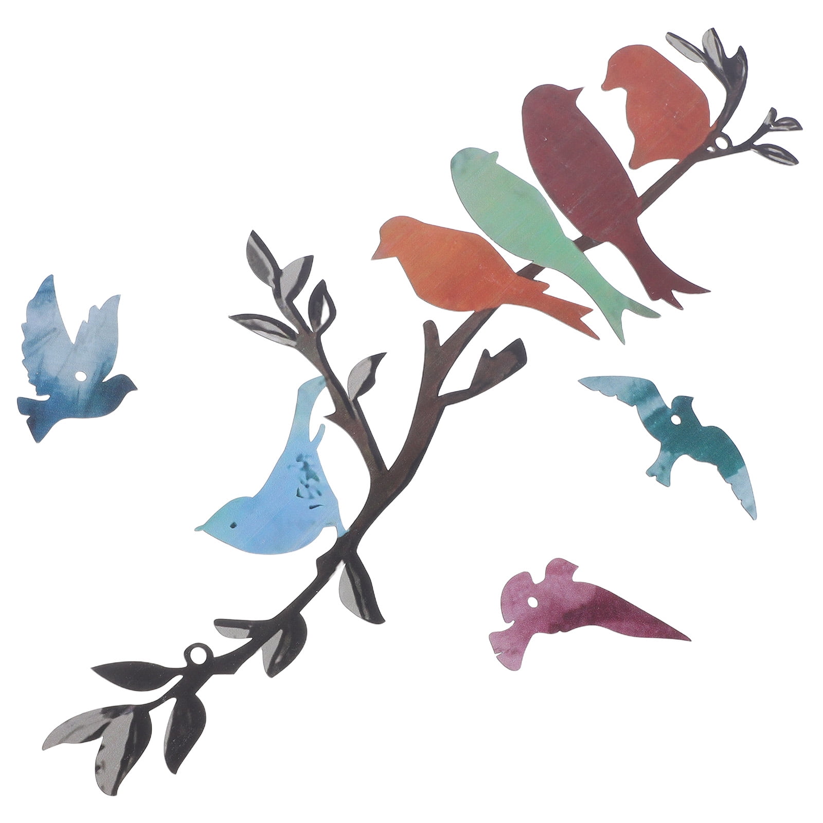 1 Set Metal Birds Wall Art - Vivid Birds on Branch Wall Decor - Elegant ...
