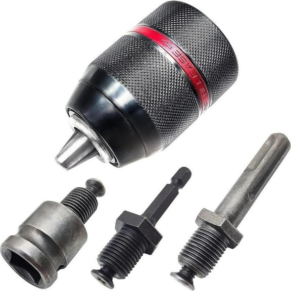 1 Set Metal Heavy Duty Keyless Drill Chuck - 1.5-13mm Hex Shank/SDS/Socket Square Female Adaptor Converter