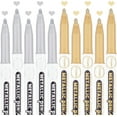 thumbnail image 1 of 1 Set Metallic Markers Paints Pens Acrylic Paint Pens 10PCS 2 Colors Gold & Silver Signature Pen for Painting Scrapbook Album Rock Painting Ceramic Glass Wood DIY Craft Making Supplies, 1 of 7