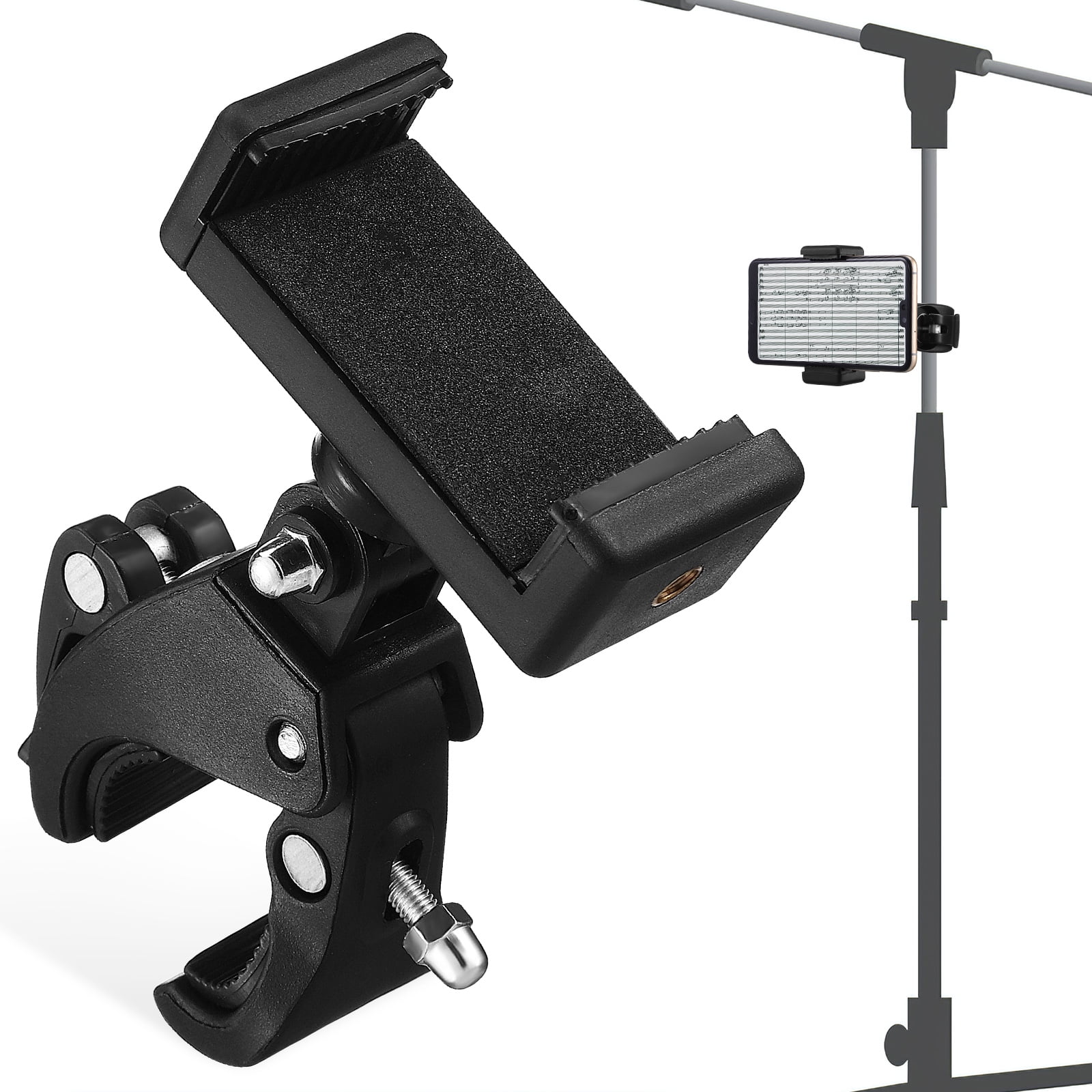 1 Set Mic Stand Phone Holder Adjustable Phone Holder Microphone Stand