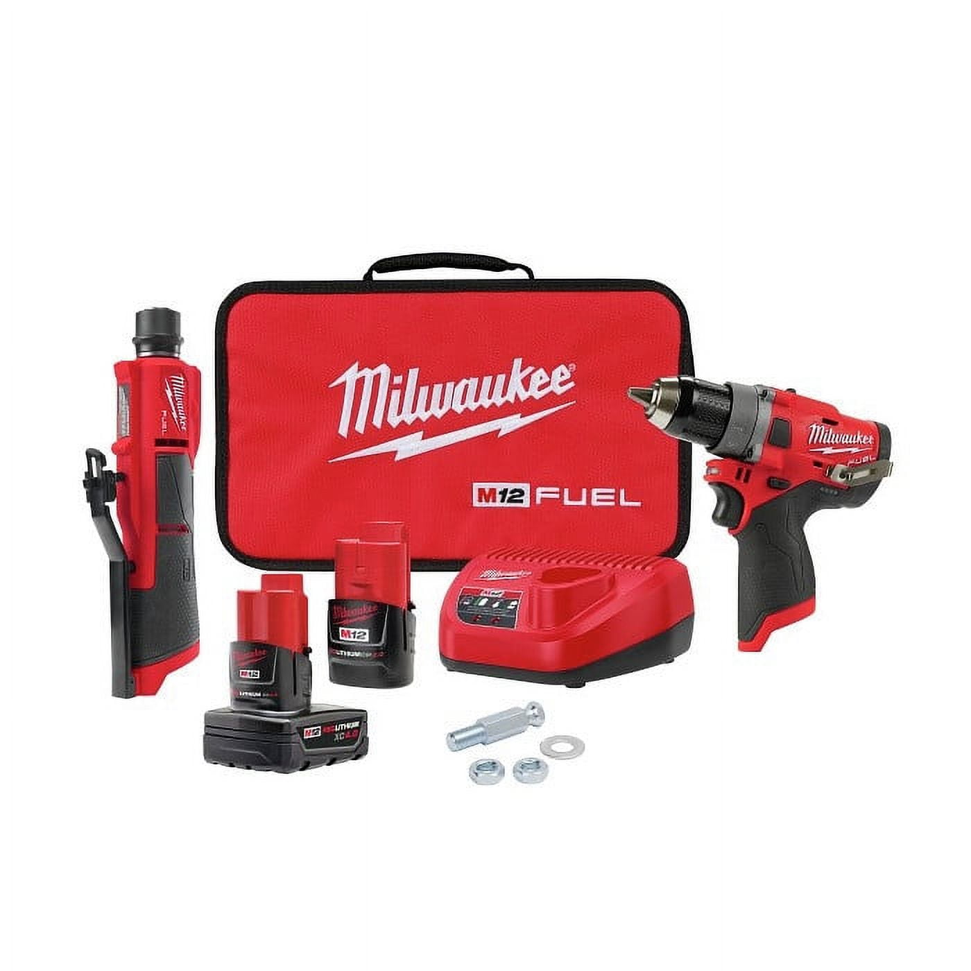 Milwaukee 2459-22 M12 FUEL Brushless Lithium-Ion Cordless 2-Tool Commercial Flat Tire Repair Kit (2 Ah / 4 Ah)