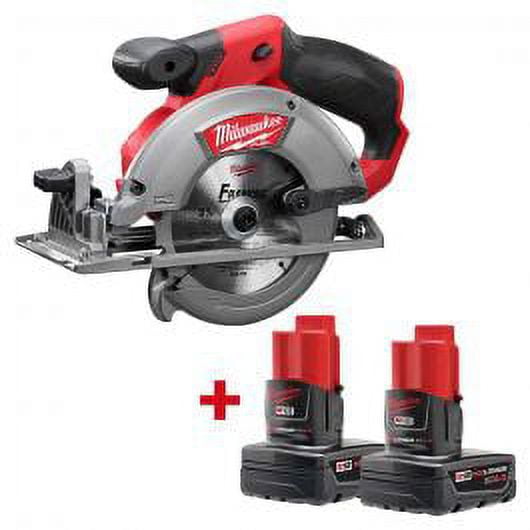 1 Set Milwaukee 2530 20 M12 Fuel Cordless 5 3 8 In. Circular Saw 2Pk 6.0Ah Batteries Walmart