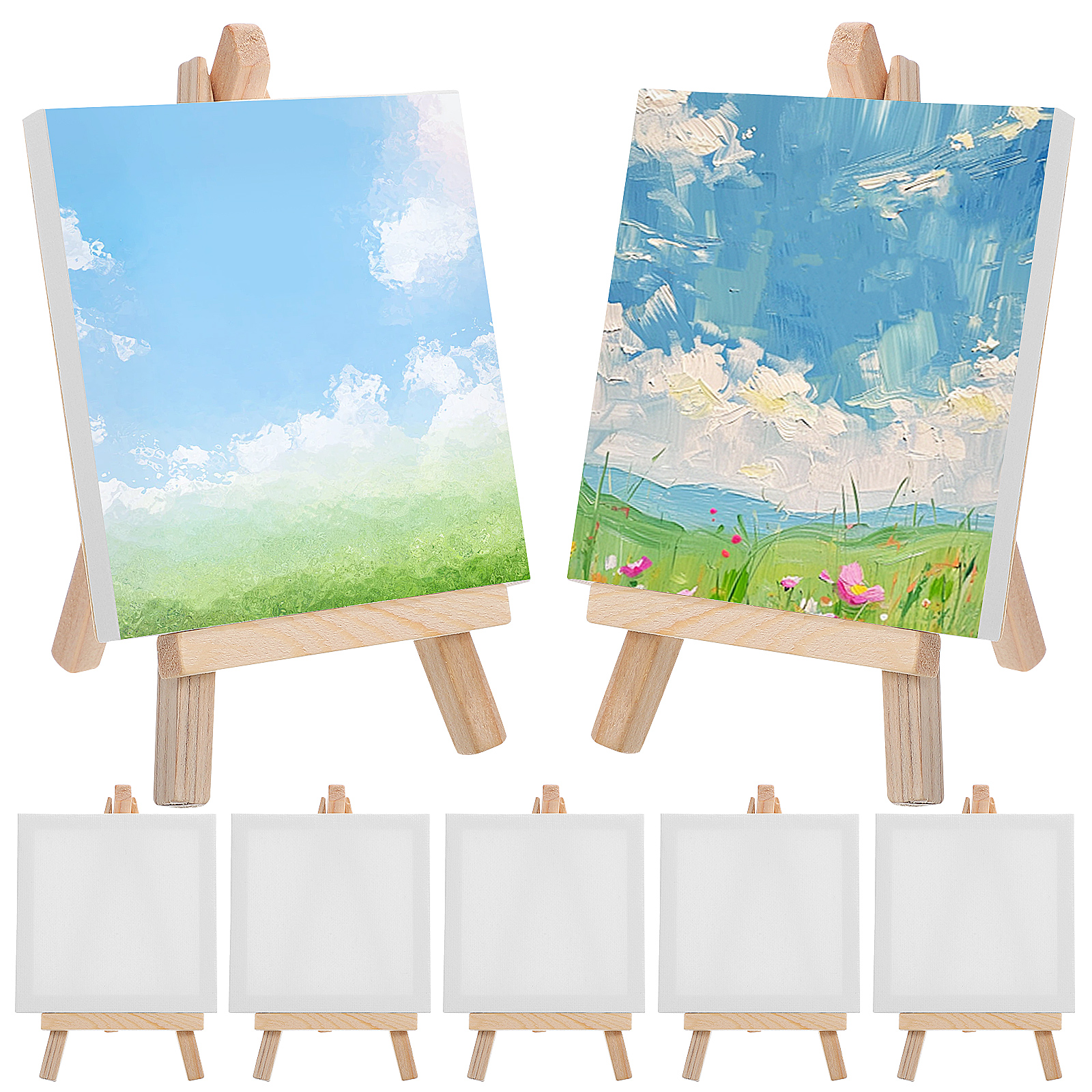 1 Set Mini Canvas Easel Desktop Easel Display Stand Wood Easel