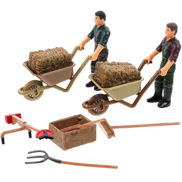 SEWOART Farmer Statue Assorted Color 2Pcs 3.54X1.57X0.39in