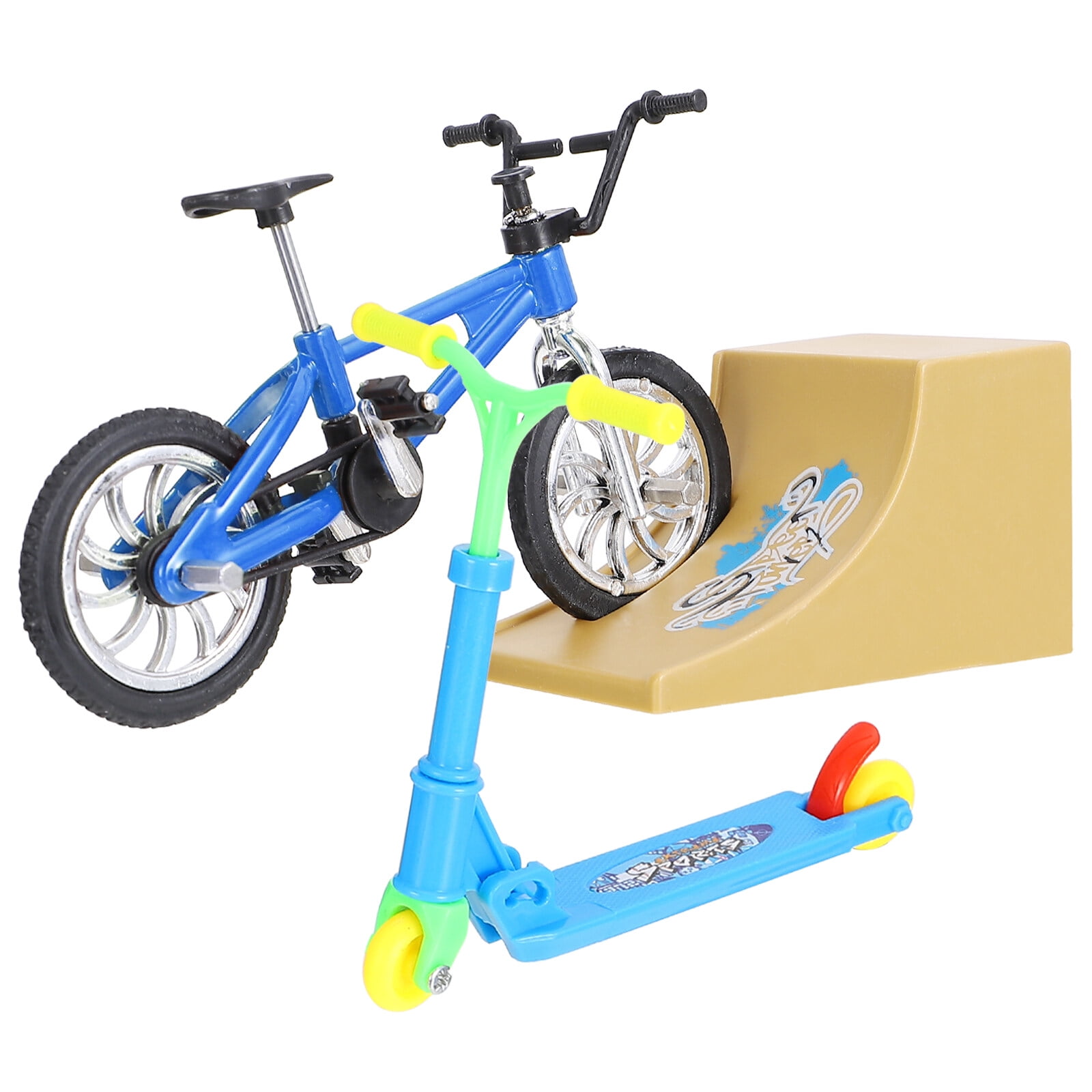 1 Set Mini Finger Toys Finger Bike Scooter Ramp Fingertip Sports Toys