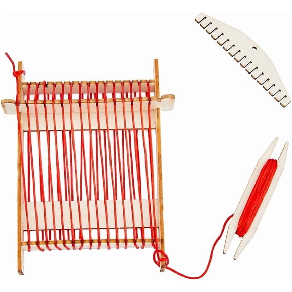 1 Set Mini Wooden Weaving Machine Kit Multi-Craft Weaving Loom Beginners Handmade Knitting Loom Kintting Loom with Rope Board DIY Crafts Crochet Machine
