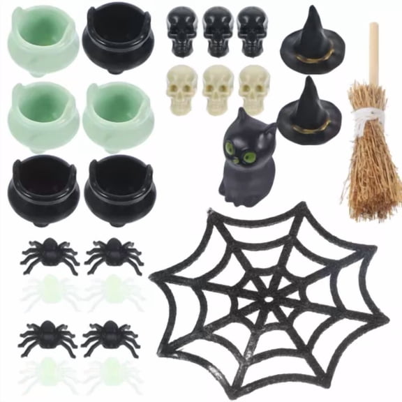 1 Set Miniature Halloween Things Decor Cake Decorations Home Mystery Crafts Hat