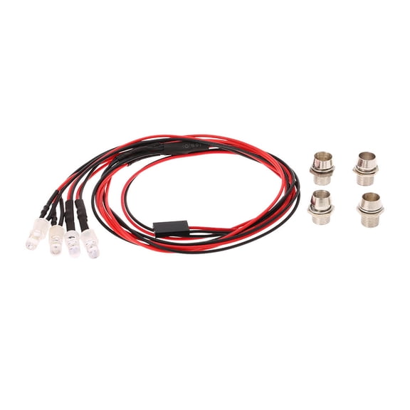 1 Set Model Car Light Stable Performance Miniature 2 White Red 4 LED Lights Kit RC Car Light for 1/10 1/8 Traxxas HSP Redcat RC4WD Tamiya Axial SCX10 D90 HPI RC Car