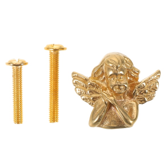 1 Set Modern Dresser Knobs - Metal Angel Drawer Pull Handles - Copper Kitchen Cabinet Door Knobs Drawer Hardware For Wardrobe Cupboard - Handmade Pulls For Home Decor