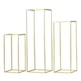 thumbnail image 1 of 1 Set, Modern Rectangular Tall Metal Frame Stand Centerpiece (3 Pcs/Set) - Gold for Party and Wedding, 1 of 1