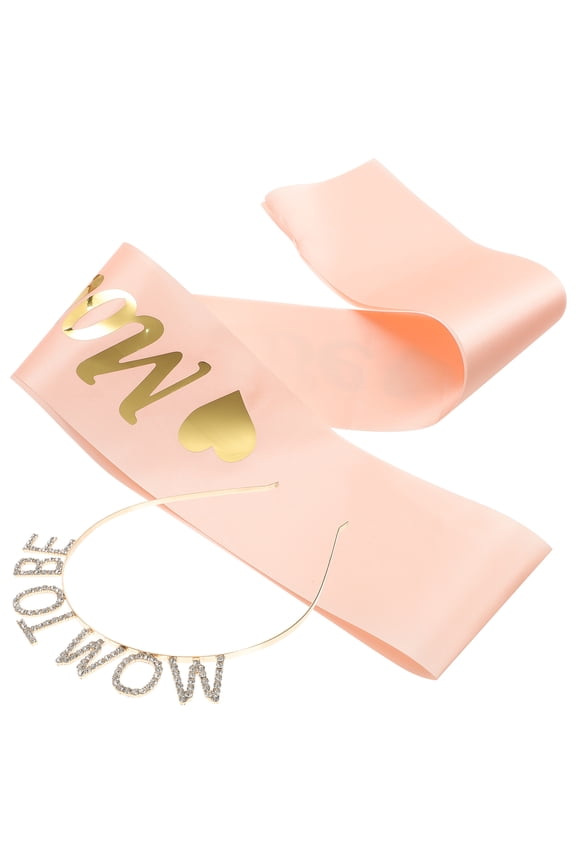 Mom To Be Sash and Headband Set for Baby Shower, Pregnancy Photo Props, Maternity Hair Hoop Accessory