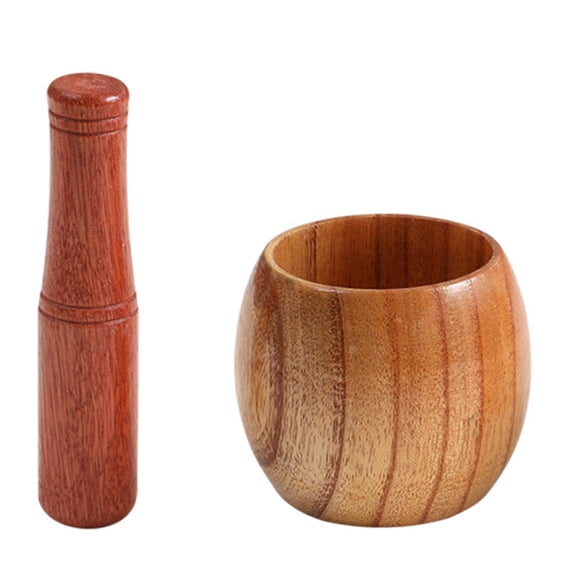 1 Set Mortar Wood Manual Press Crusher Mortar Set for Home