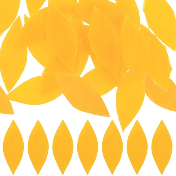 TABLZONE Yellow Leaves Mosaic Glass Tiles Set, Stained Glass Pieces for Art, Crafts, Home Decor Projects