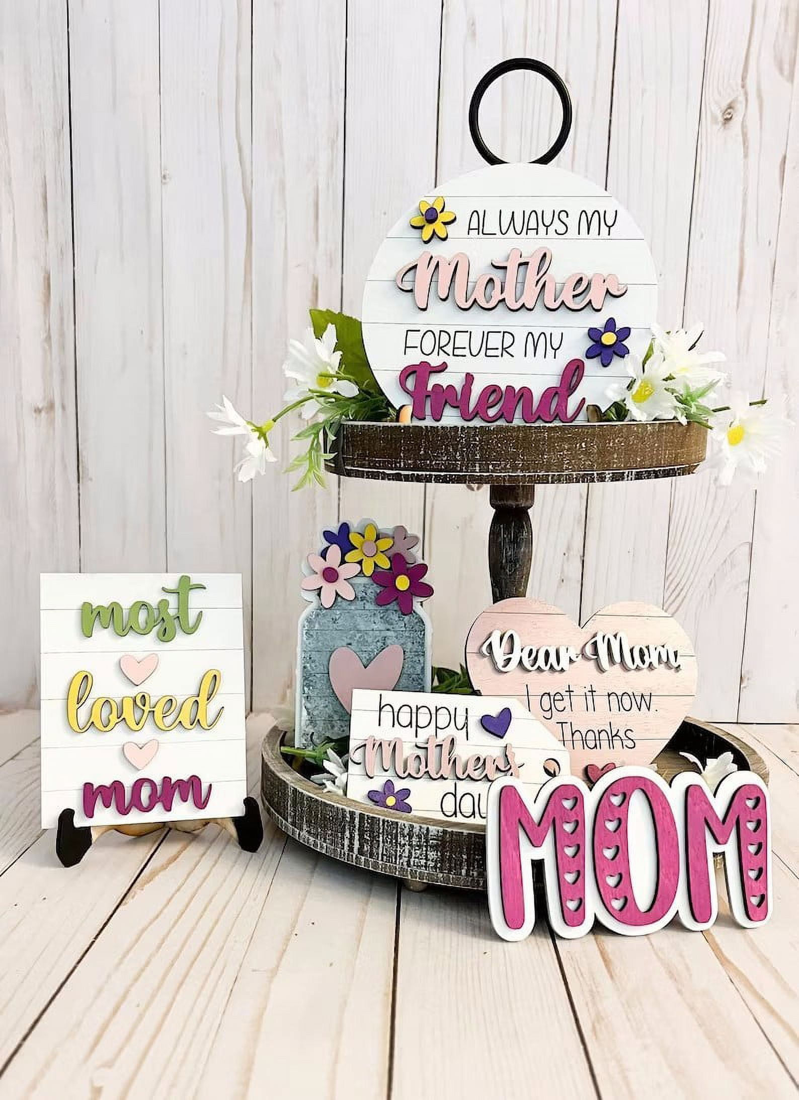 1 Set Of Mother's Day Layered Tray Mother Tier Tray Hierarchical Tray ...