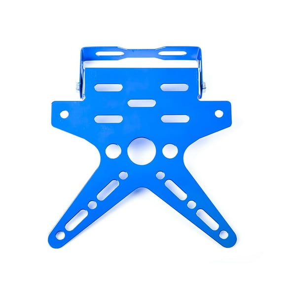 1 Set Motorcycle License Plate Frame Aluminum Alloy Angle Adjustable Licence Plate Holder Modified Parts (blue)