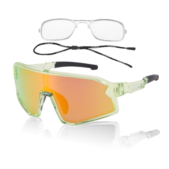 1 Set Motorcycle Riding Goggles Anti-glare PC Tri-Acetyl Cellulos UV400 Shades Glasses for Men and Women Red Lens Clear Green Black Frame