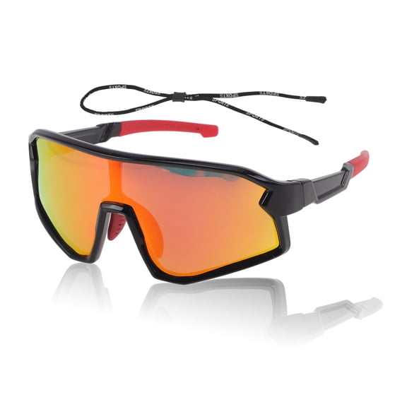 1 Set Motorcycle Riding Goggles PC Tri-Acetyl Cellulos Shades Glasses for Men and Women Red Lens Black Red Frame
