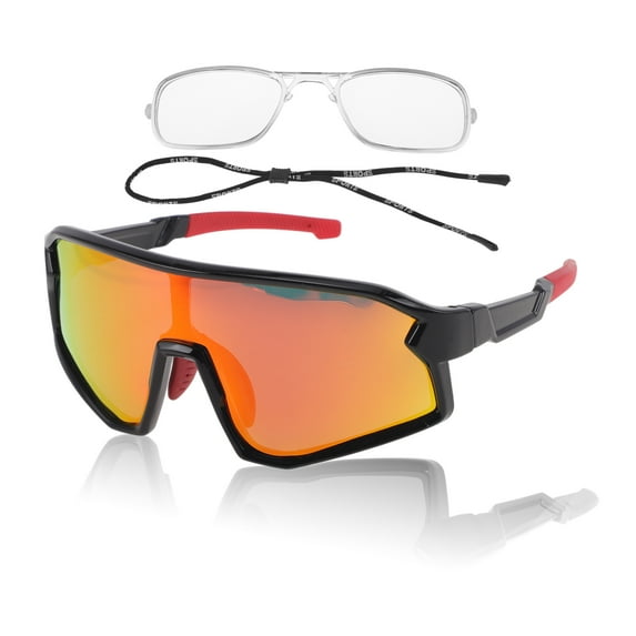1 Set Motorcycle Riding Goggles Tri-Acetyl Cellulos Outdoor Sports Sunglasses for Motocross Dirt Bike ATV Red Lens Black Red Frame