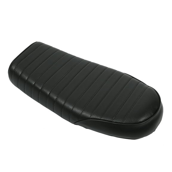 1 Set Motorcycle Vintage Scramble Flat Cafe Racer Seat Cushion Retro Bench Seat PU Leather Pad Black