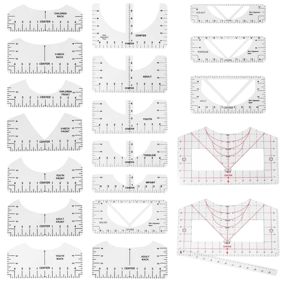 1 Set Multi Size Plastic Alignment Ruler Guide Professional Textural Calibration